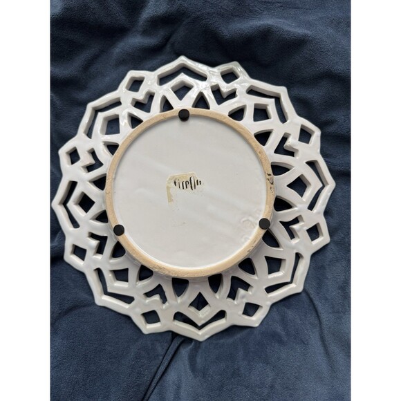 Ceramic Tray Weaved Lattice Pottery Centerpiece/Bread Basket/Plant Base 12” - Picture 2 of 4